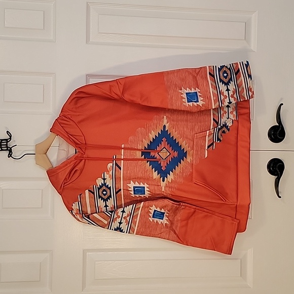 Tops - Womens western Aztec sweatshirt with fall colors